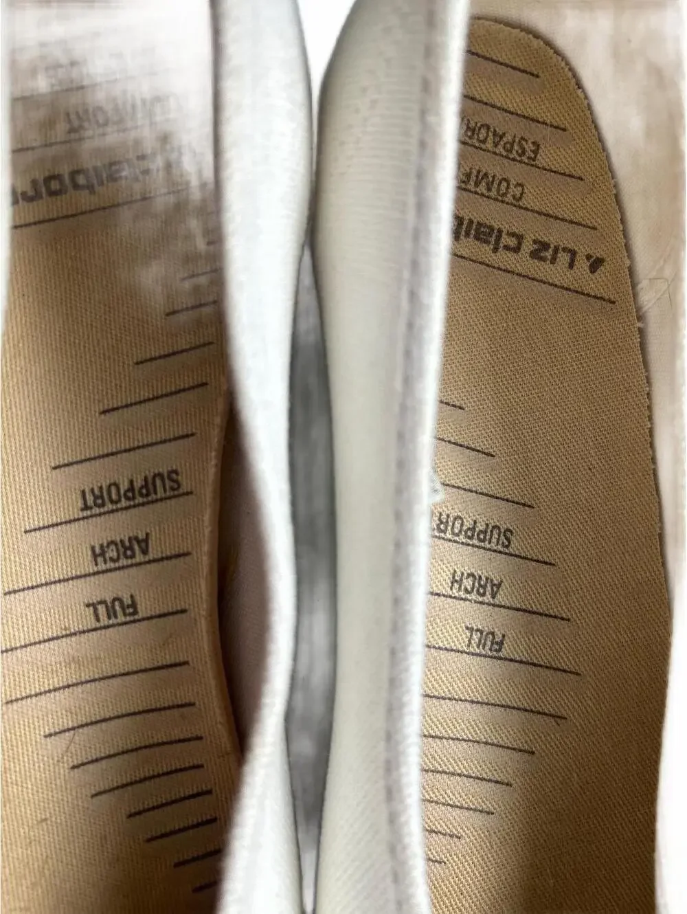 Liz Claiborne Women's Canvas Espadrille Flats Size 8 Cream